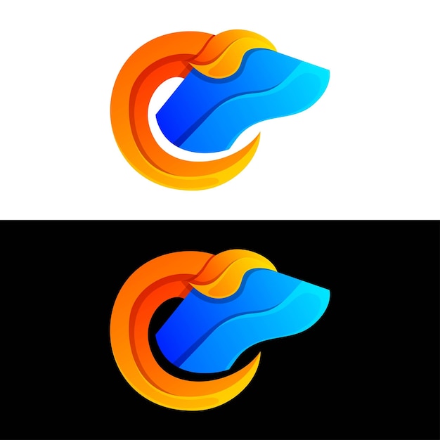 Vector Logo Illustrazione Capra Gradiente Stile Colorato