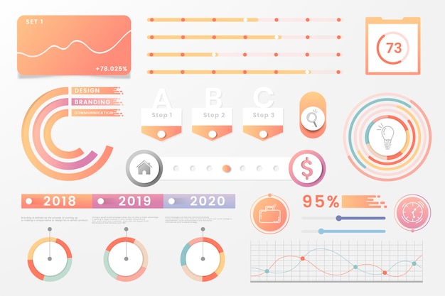 Vettore vettore di disegno dell'elemento infografico colorato