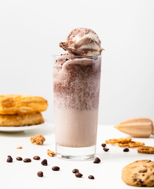 Gratis Foto chocolade milkshake van de close-up