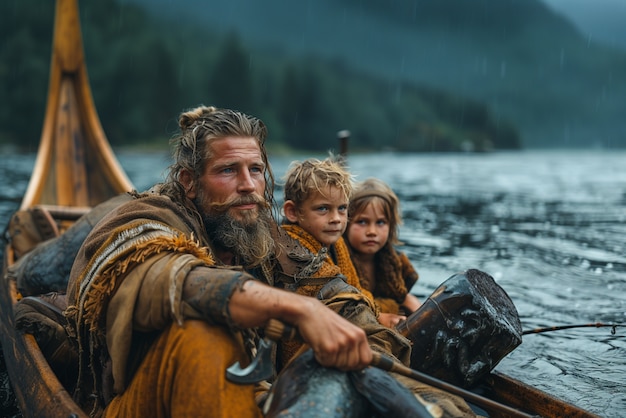 Gratis Foto diverse viking mannen in de open lucht