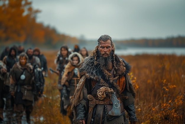 Gratis Foto diverse viking mannen in de open lucht