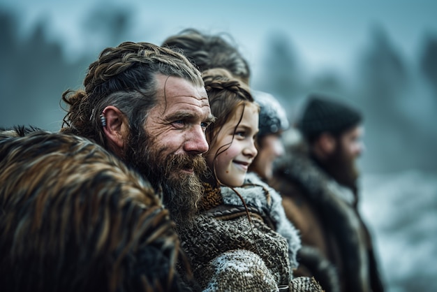 Gratis Foto diverse viking mannen in de open lucht