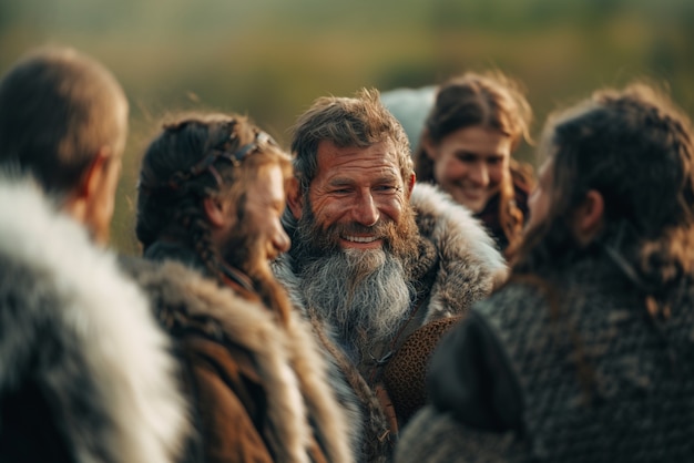 Gratis Foto diverse viking mannen in de open lucht