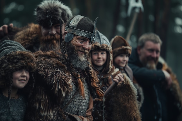 Gratis Foto diverse viking mannen in de open lucht