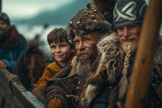 Gratis Foto diverse viking mannen in de open lucht