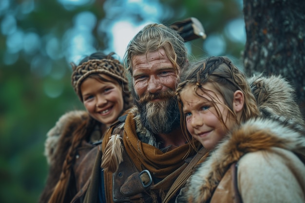 Gratis Foto diverse viking mannen in de open lucht