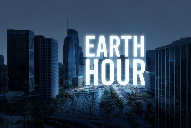 Earth hour foto compositie