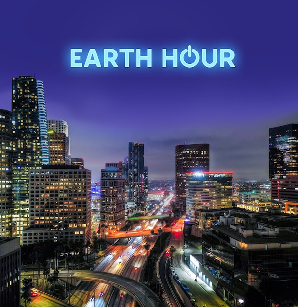 Earth hour foto compositie