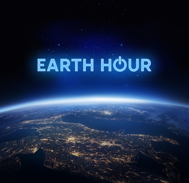 Earth hour foto compositie