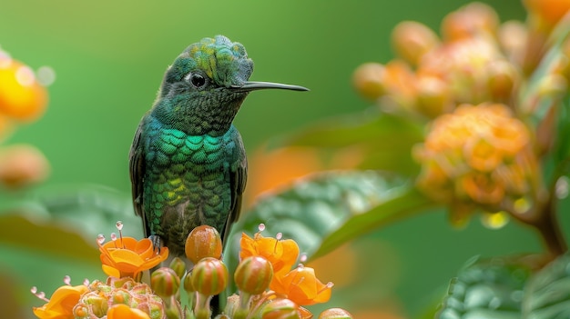 Gratis foto fotorealistische afbeelding van een prachtige kolibrie in haar natuurlijke habitat