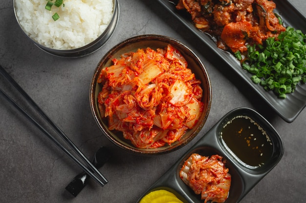 Gratis Foto kimchi klaar om in kom te eten