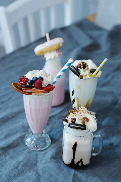 Gratis Foto milkshake met snoep