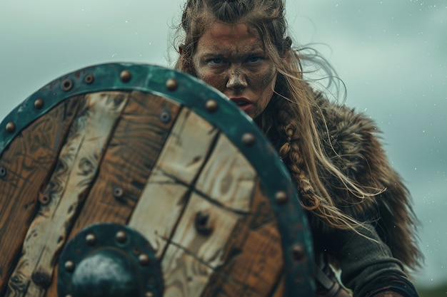 Gratis Foto portret van een scandinavische vrouwelijke viking