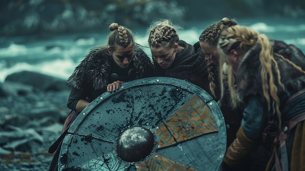 Gratis Foto portret van een scandinavische vrouwelijke viking