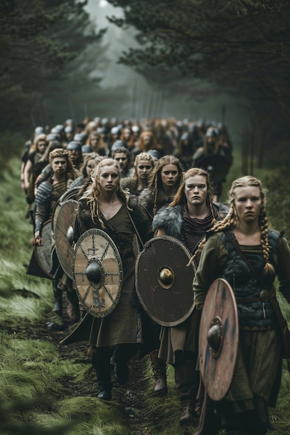 Gratis Foto portret van een vrouwelijke scandinavische viking