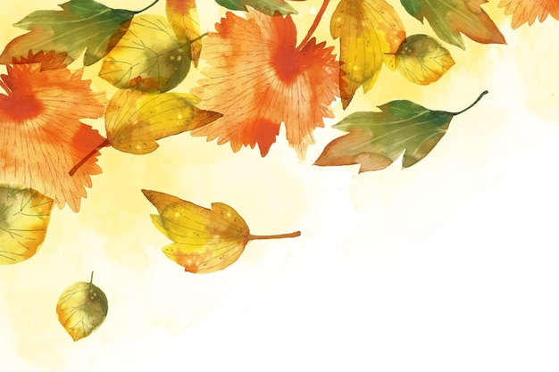 Aquarel herfstbladeren achtergrond