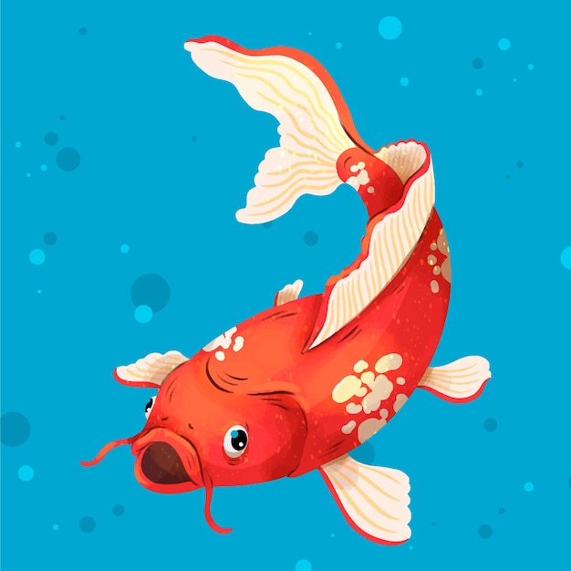 Gratis Vector aquarel koi vissen illustratie