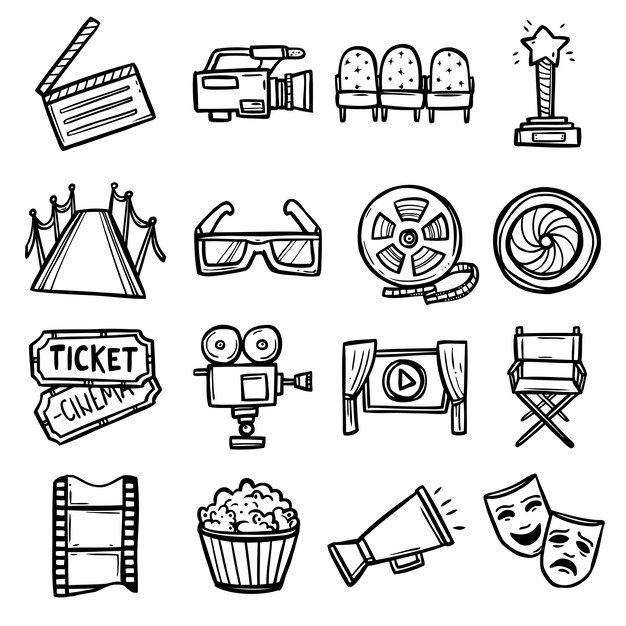 Bioscoop Icons Set