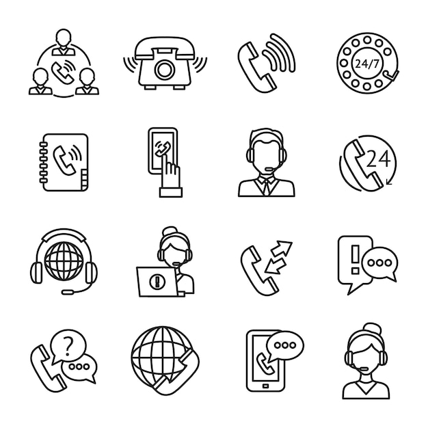 Callcenter overzicht Icons Set