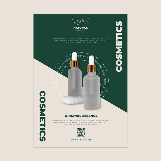 Cosmetische verticale flyer-sjabloon