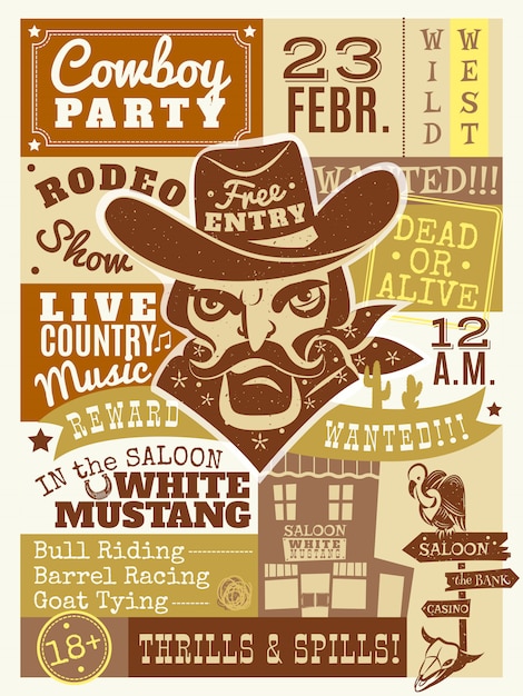 Cowboy Poster Illustratie