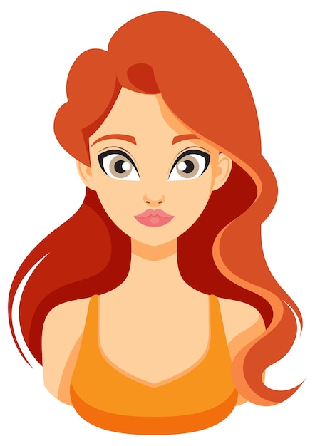 Gratis Vector een vrouw met lang rood haar