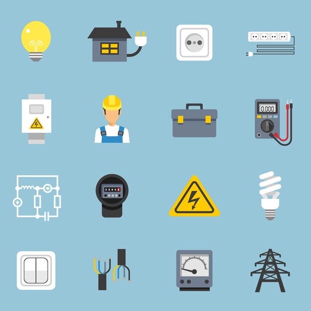 Elektriciteit Icons Set