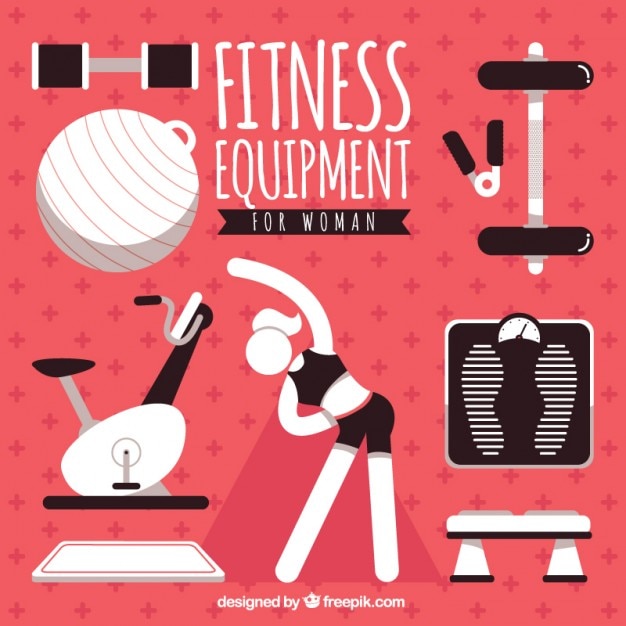 Gratis Vector fitness apparatuur voor vrouw