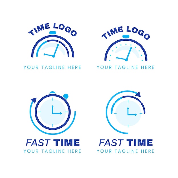 Gratis Vector flat time logo collectie