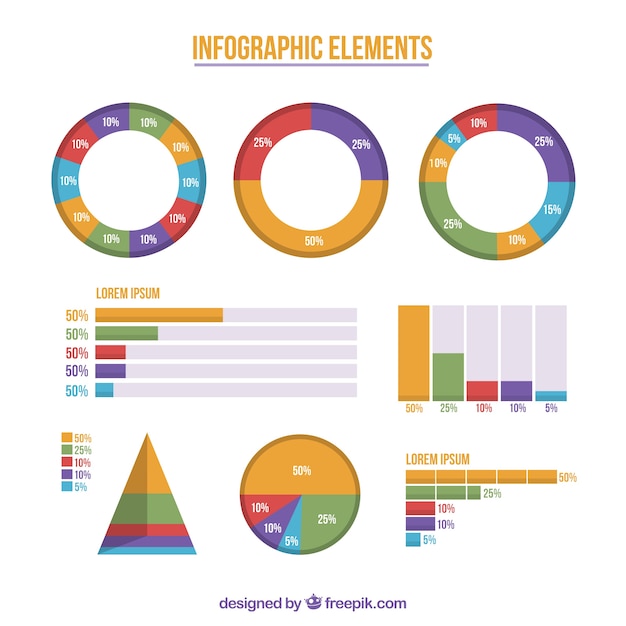 Gratis Vector gekleurde infographic elementen