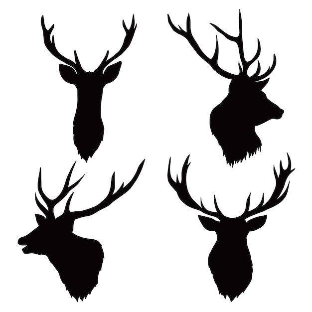 Gratis Vector hand getekende dieren silhouet set illustratie