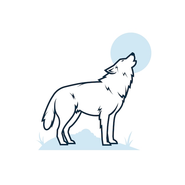 Gratis Vector hand getekende wolf schets illustratie