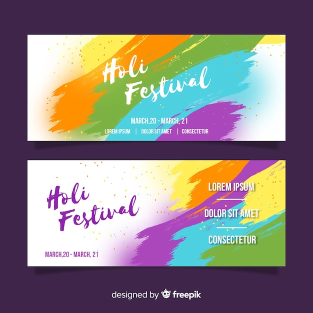 Gratis Vector holi festival banner