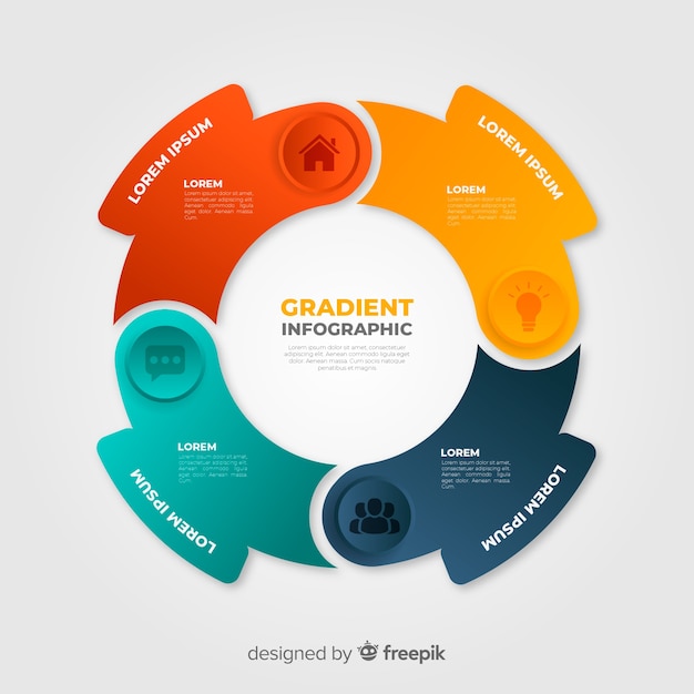 Gratis Vector infographicmalplaatje in kleurrijke gradiëntstijl