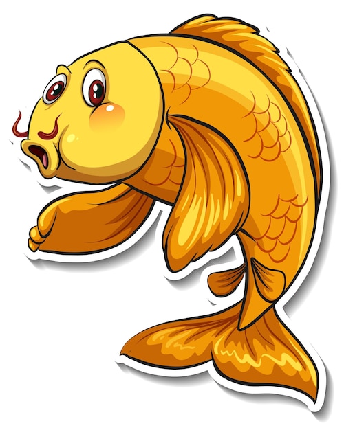 Gratis Vector koi karper vissen cartoon sticker