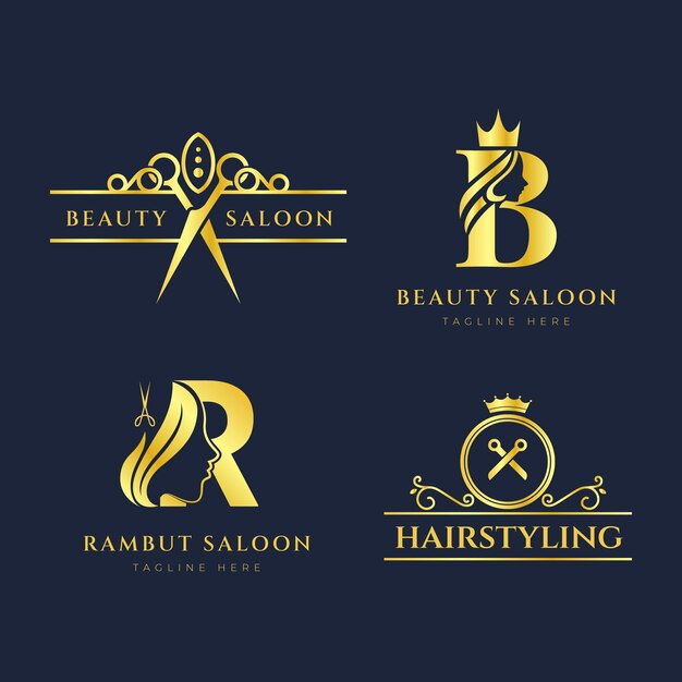 Luxe kapsalon logo-collectie