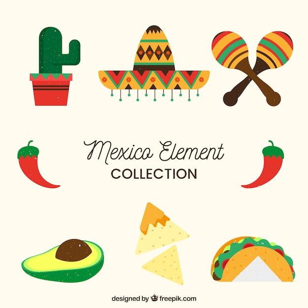 Gratis Vector mexico element collectie