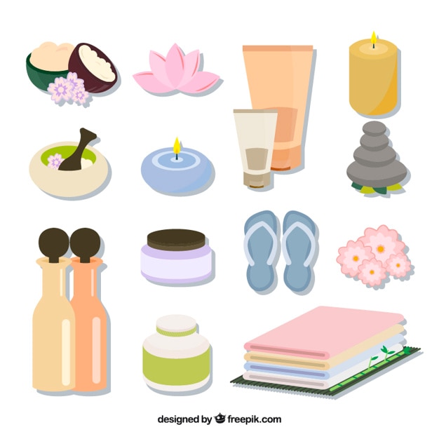 Gratis Vector nuttig spa element collectie