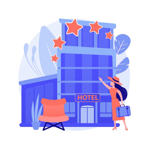 Ontwerp hotel abstract concept illustratie