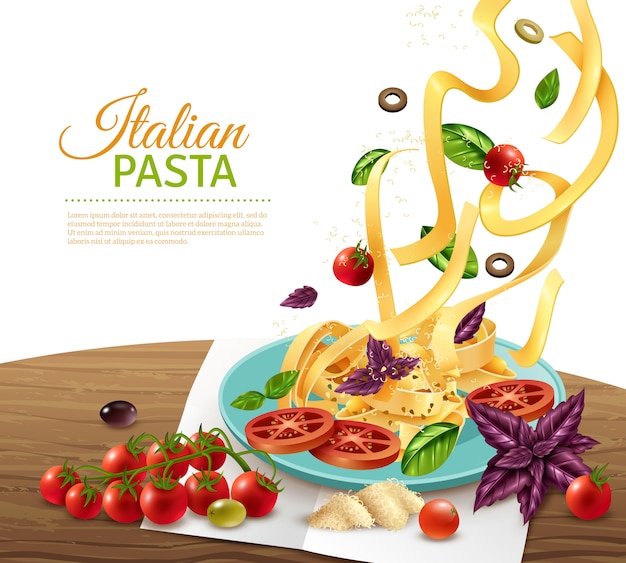 Gratis Vector pasta concept poster