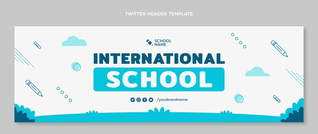 Platte ontwerp internationale school twitter header