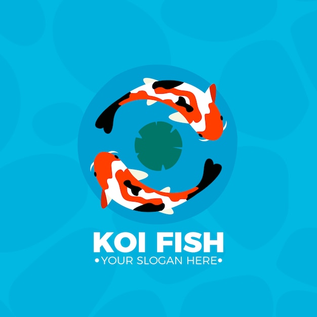 Gratis Vector realistische koi vis logo sjabloon