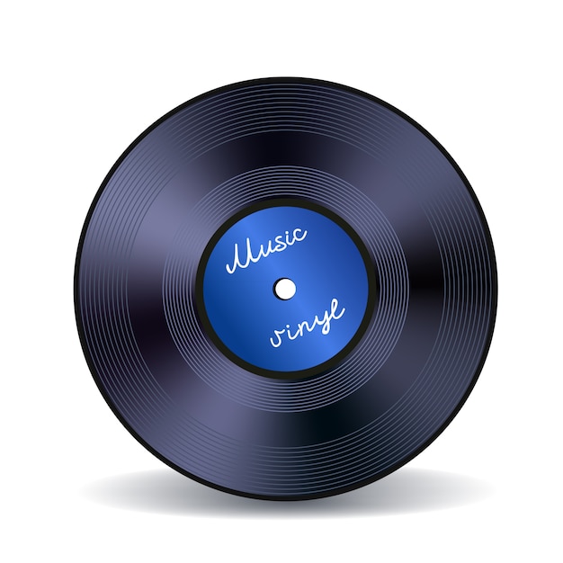 Retro vinyl muziek record embleem