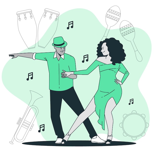 Salsa muziek concept illustratie