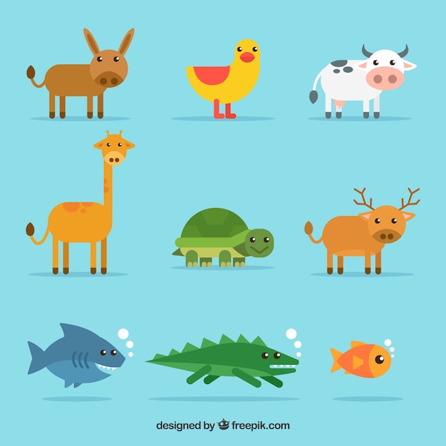 Gratis Vector set van mooie dieren