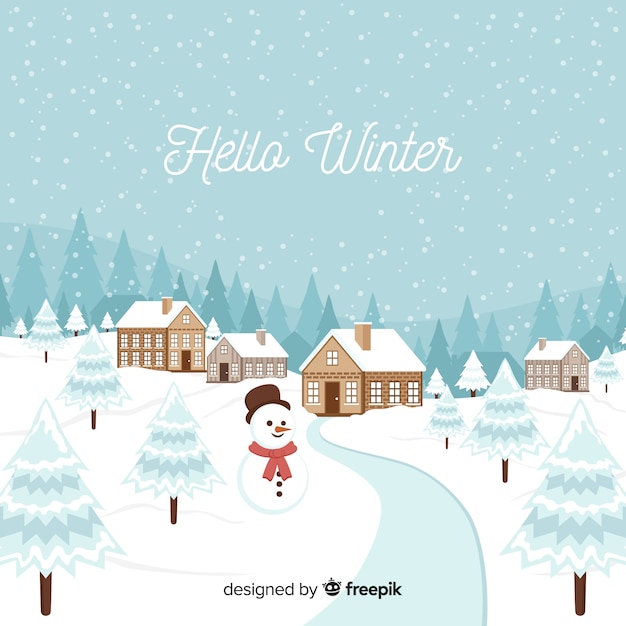 Gratis Vector sneeuwman winter achtergrond