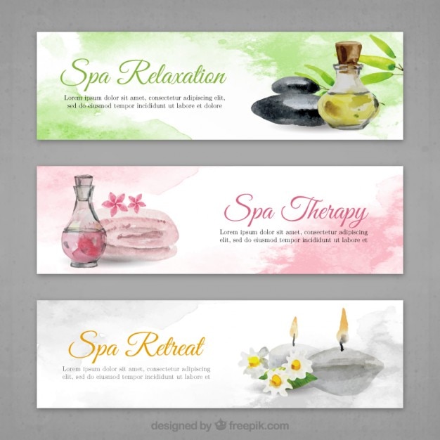 Gratis Vector spa spandoeken in aquarel effect