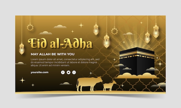 Gratis Vector verloop eid al-adha facebook-advertentie