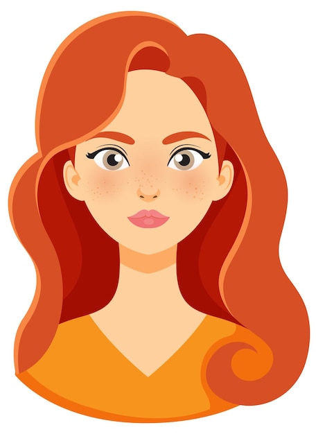 Gratis Vector vrouw met lang rood haar