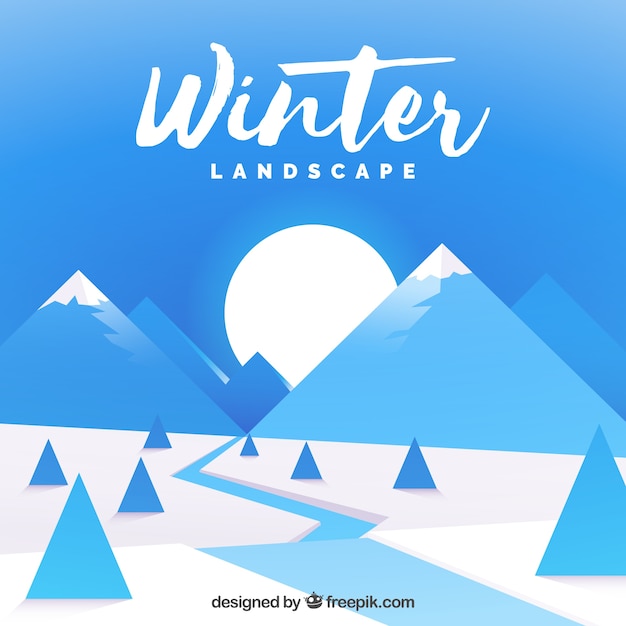 Gratis Vector winter landschap achtergrond